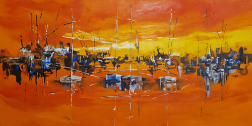 "Fiery Rhythm" — oil painting on canvas, premium quality di Evgeniya Duvakina, Pittura in vendita su Singulart