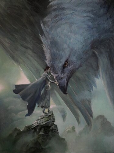 "The Shadow of the Eagle is a majestic force" di Evgeniya Duvakina, Pittura in vendita su Singulart