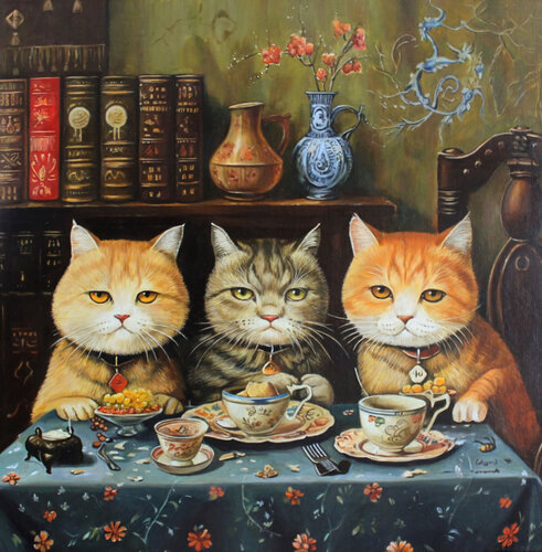 Oil Painting – The Aristocats – Premium Quality by Evgeniya Duvakina, 회화 for Sale on Singulart
