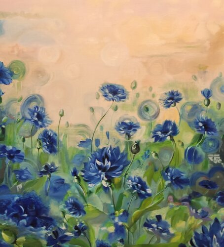 Exclusive Oil Painting "Blue Symphony" Evgeniya Duvakina