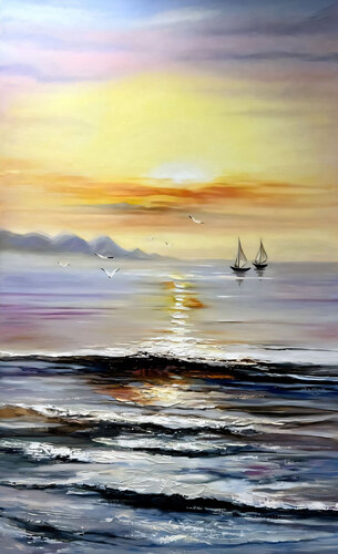 Exclusive Oil Painting “Sunset Symphony” von Evgeniya Duvakina, Malerei kaufen auf Singulart