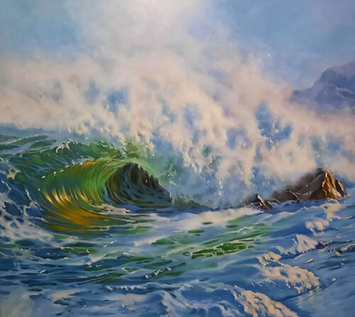 Premium Quality Oil Painting “Energy of the Waves” von Evgeniya Duvakina, Malerei kaufen auf Singulart