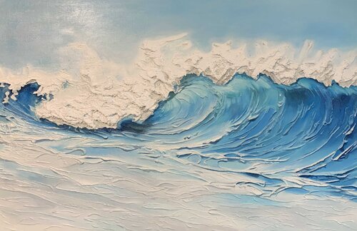 Beautiful Oil Painting "Turquoise Wave" van Evgeniya Duvakina, Schilderij te koop op Singulart