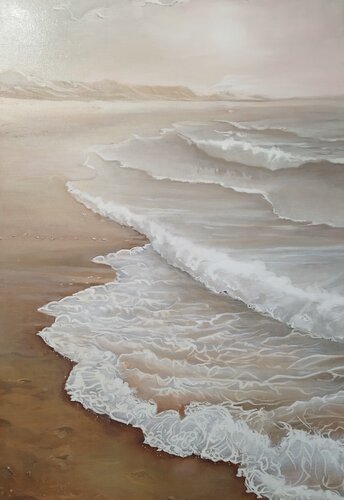 Beautiful oil painting Traces of Waves von Evgeniya Duvakina, Malerei kaufen auf Singulart