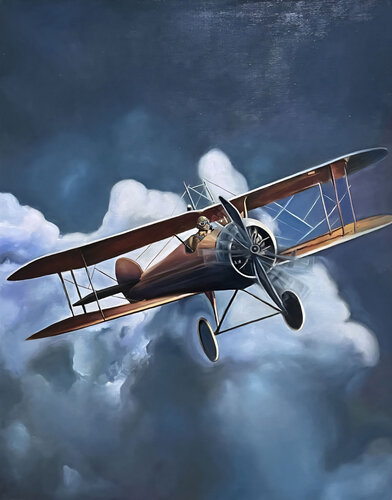 Extraordinary Oil Painting The Pilot de Evgeniya Duvakina, Pintura a la venta en Singulart