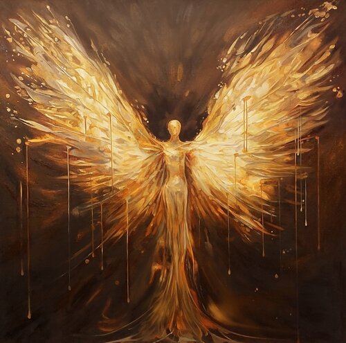 Meaningful Painting – “Fiery Angel” di Evgeniya Duvakina, Pittura in vendita su Singulart