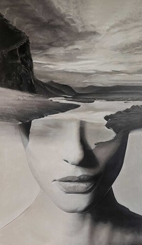 Oil Painting “Landscape of the Soul” – Surrealism Premium par Evgeniya Duvakina, Peinture en vente sur Singulart