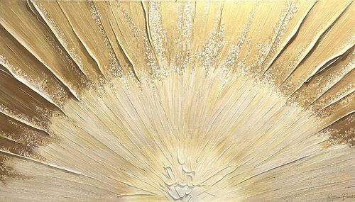 Textured painting Golden Radiance di Evgeniya Duvakina, Pittura in vendita su Singulart