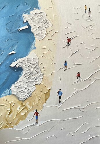 Oil Painting “The Beach – Atmospheric Impression” by Evgeniya Duvakina, Painting for Sale on Singulart