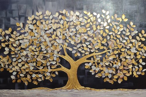 Beautiful Golden Painting “The Golden Breath of Eternity” par Evgeniya Duvakina, Peinture en vente sur Singulart