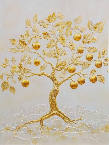 Premium Painting "The Tree of Golden Fruits" par Evgeniya Duvakina, Peinture en vente sur Singulart