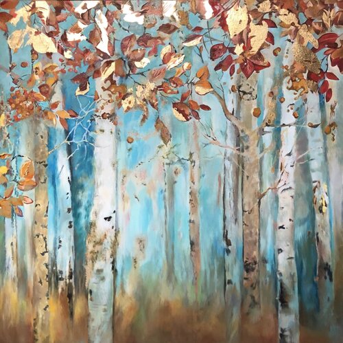 Waltz of the Birches — Premium Painting van Evgeniya Duvakina, Schilderij te koop op Singulart
