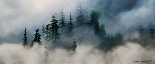 Large Oil Painting “Sleepy Forest” — Premium Canvas Evgeniya Duvakina