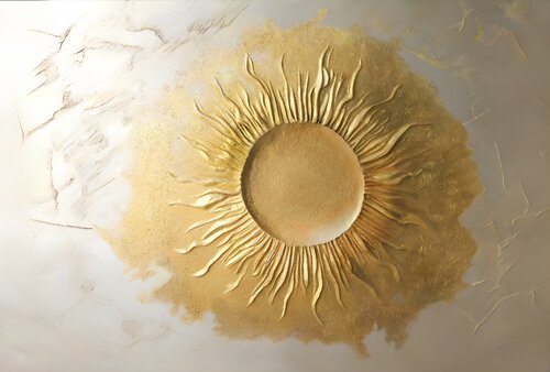 “The Sun Within Each of Us” — premium textured painting van Evgeniya Duvakina, Schilderij te koop op Singulart