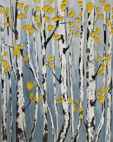 Oil Painting “Autumn Waltz” — Textured Artwork par Evgeniya Duvakina, Peinture en vente sur Singulart