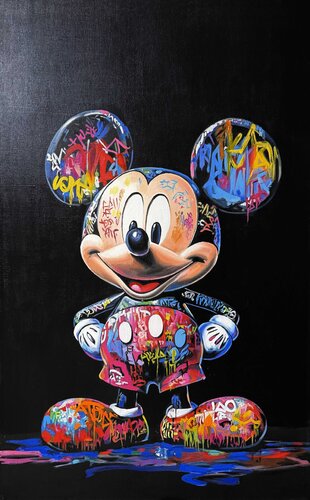 Vibrant Painting “Mickey: The Joy of Color” — Perfect for a Stylish Interior by Evgeniya Duvakina, 油畫 for Sale on Singulart