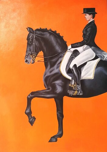 Oil Painting “Art of Riding” — Exclusive Fine Art par Evgeniya Duvakina, Peinture en vente sur Singulart