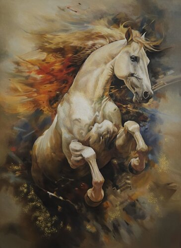 Premium Oil Painting “Graceful Horse” by Evgeniya Duvakina, Painting for Sale on Singulart