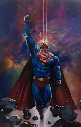 Oil Painting “Superman” by Evgeniya Duvakina, Painting for Sale on Singulart