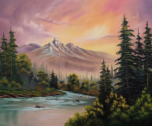 Oil Painting “Valley of Warm Light” — Exclusive Atmospheric Landscape Evgeniya Duvakina