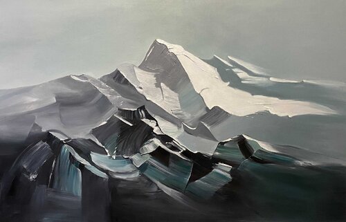 Oil Painting “Icy Ridge” — Exclusive Expressive Landscape Evgeniya Duvakina
