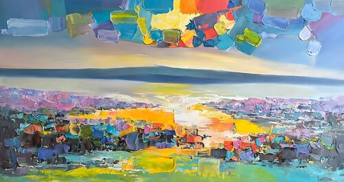 Color Euphoria: A Painterly Masterpiece von Evgeniya Duvakina, Malerei kaufen auf Singulart