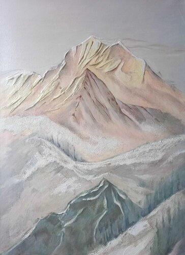 Oil Painting “Airy Peaks” — Exclusive Interior Landscape by Evgeniya Duvakina, 油畫 for Sale on Singulart