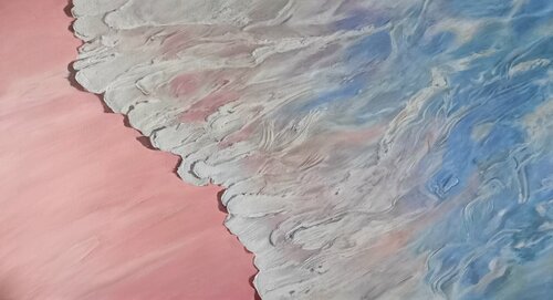 Exclusive Oil Painting “Pink Shore of Light” — Premium Art van Evgeniya Duvakina, Schilderij te koop op Singulart