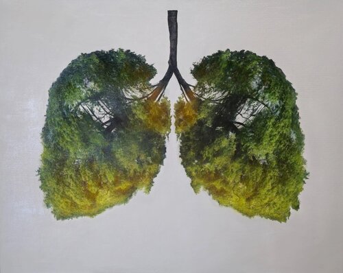 Green Lungs of the Earth’s Breath di Evgeniya Duvakina, Pittura in vendita su Singulart