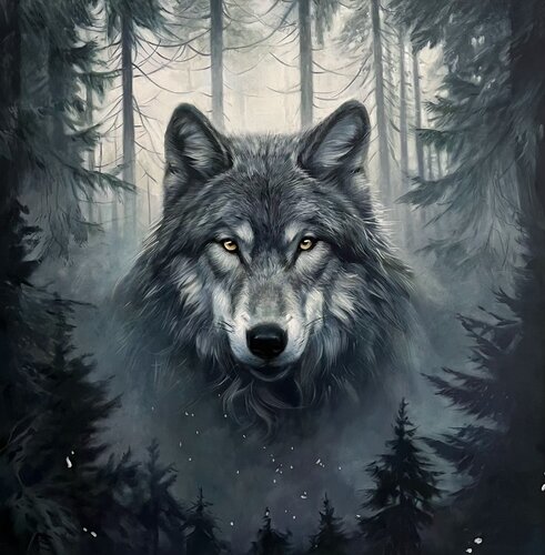 Exclusive Oil Painting “Guardian of the Forest and Depth of Nature” by Evgeniya Duvakina, Painting for Sale on Singulart