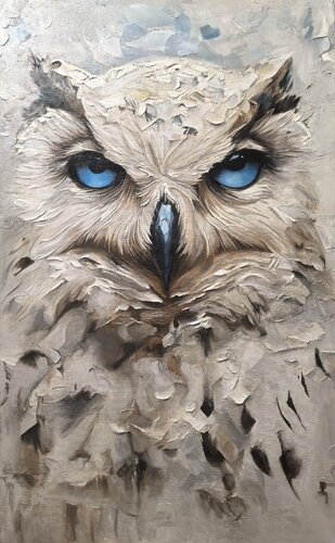 Oil Painting Owl — Premium Quality van Evgeniya Duvakina, Schilderij te koop op Singulart