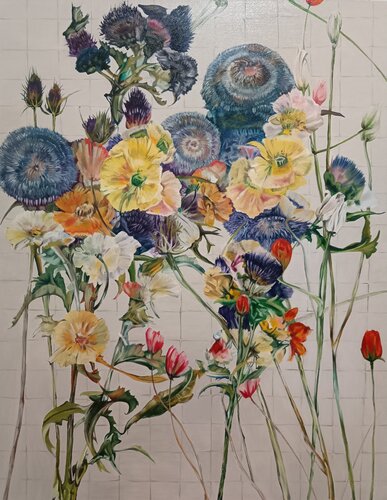 Exclusive Oil Painting Wild Flowers di Evgeniya Duvakina, Pittura in vendita su Singulart