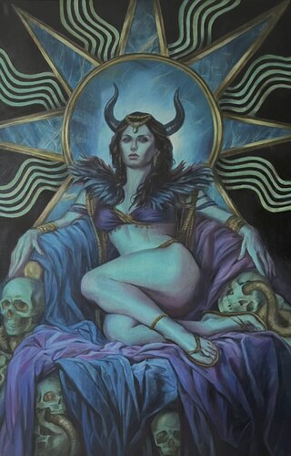 Oil Painting Mistress of Shadows Luxurious Style by Evgeniya Duvakina, 絵画 for Sale on Singulart