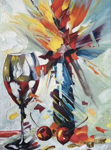 Oil Painting Abstract Still Life Premium Quality by Evgeniya Duvakina, 絵画 for Sale on Singulart