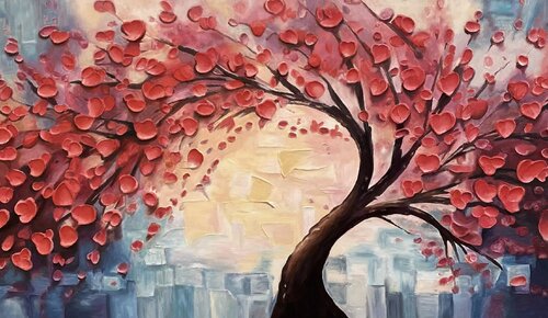 Captivating Oil Painting “Fiery Bloom” by Evgeniya Duvakina, 絵画 for Sale on Singulart