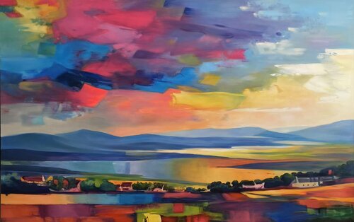 Oil Painting “Radiance of the Earth” by Evgeniya Duvakina, Painting for Sale on Singulart