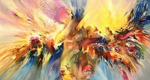 Oil Painting “Fiery Wings” – Premium Abstract Art by Evgeniya Duvakina, Painting for Sale on Singulart