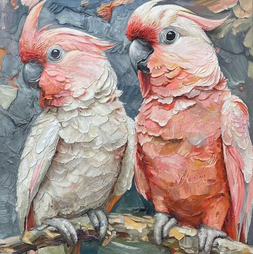 Extraordinary oil painting “The Unbreakable Pair” will perfectly enhance your interior de Evgeniya Duvakina, Pintura a la venta en Singulart