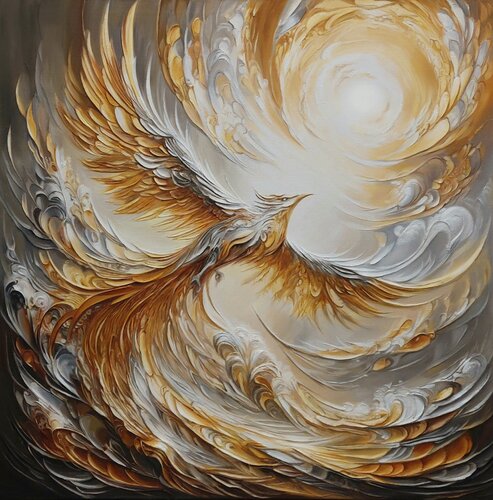 Extraordinary Oil Painting “Phoenix of Light” Will Become the Centerpiece of Your Interior by Evgeniya Duvakina, Painting for Sale on Singulart