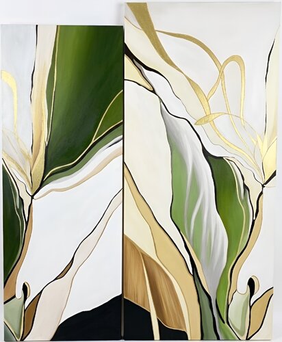 Attractive Oil Painting Diptych “Breath of Nature” by Evgeniya Duvakina, Painting for Sale on Singulart