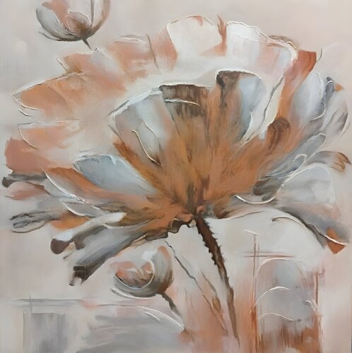 Exclusive Original Oil Painting "A Touch of Tenderness" – An Elegant Floral Masterpiece in Contemporary Luxury Fine Art by Evgeniya Duvakina, Painting for Sale on Singulart