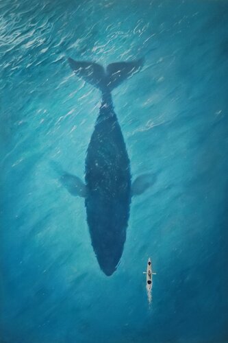 Exclusive Original Oil Painting "Majesty of the Deep" – A Luxurious Ocean Masterpiece in Premium Collectible Fine Art di Evgeniya Duvakina, Pittura in vendita su Singulart