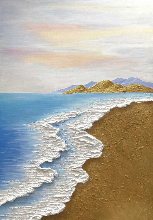 Exclusive oil painting "Golden Shore" Evgeniya Duvakina