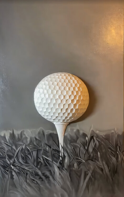 Painting Golf Ball Bas-relief Evgeniya Duvakina
