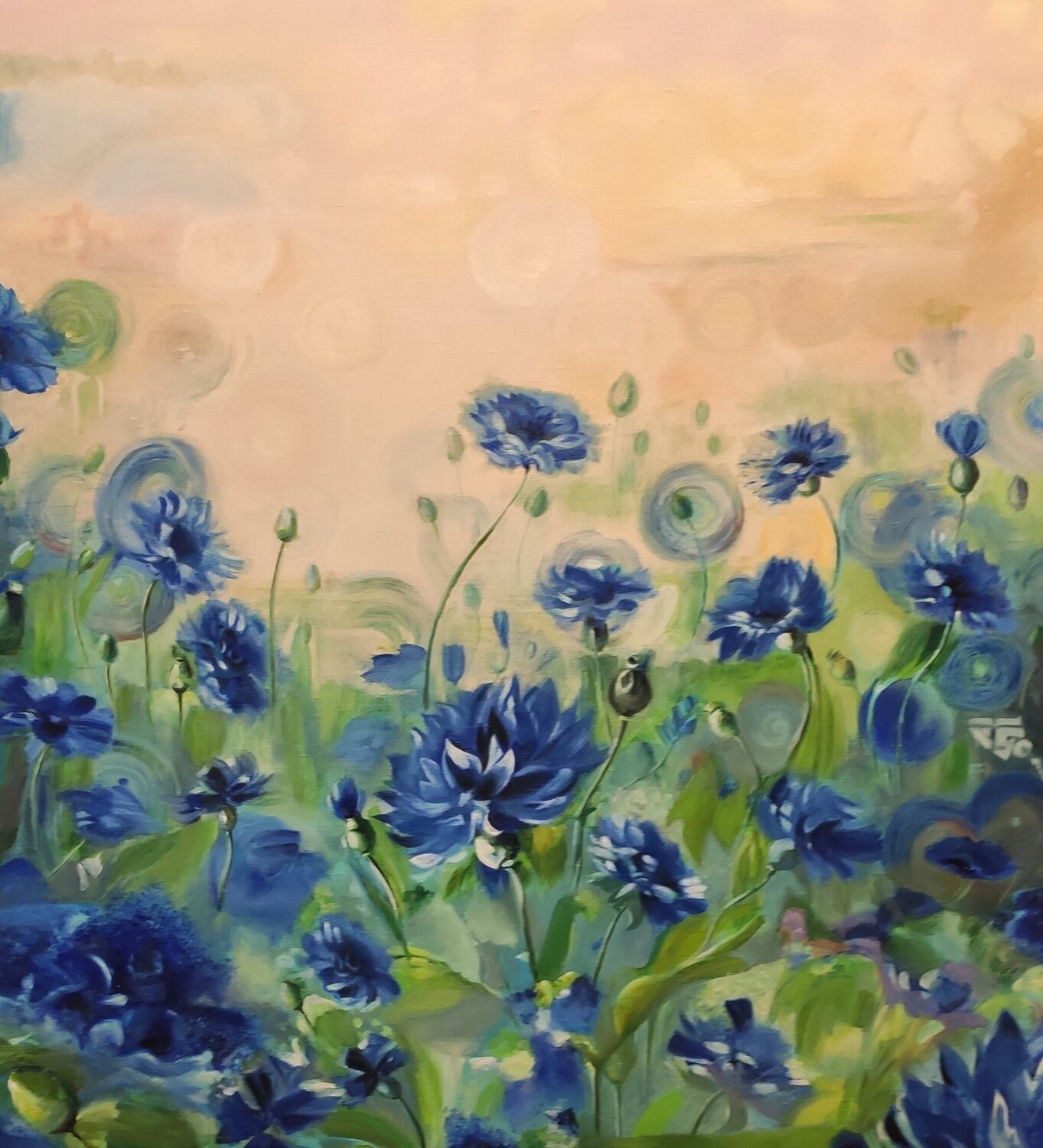 Exclusive Oil Painting "Blue Symphony" Evgeniya Duvakina Originalgemälde zu verkaufen