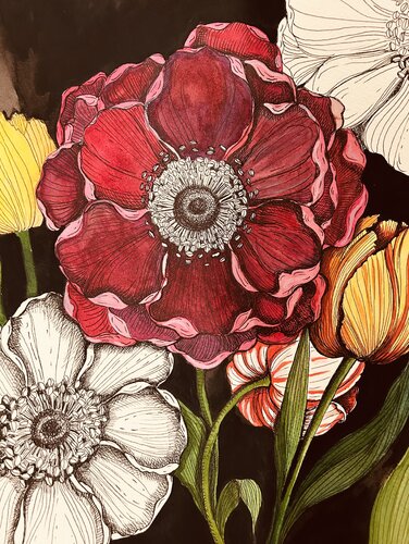 ANEMONI E TULIPANI de Maddalena Gardan, Pintura a la venta en Singulart