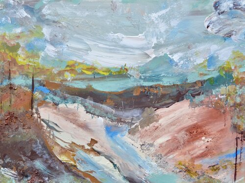 Volcanic Lake by Joe LaMattina, Painting for Sale on Singulart