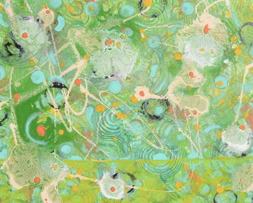 GREEN COSMOS van Joe LaMattina, Schilderij te koop op Singulart