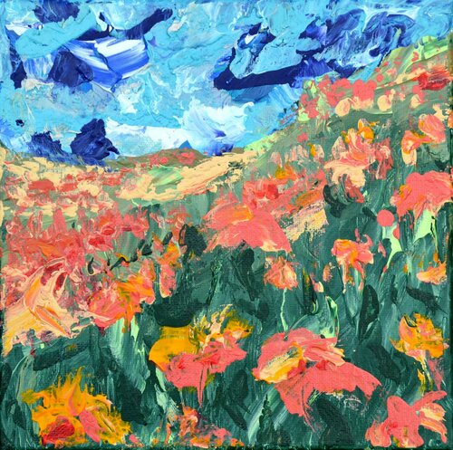 Orange Fields di Joe LaMattina, Pittura in vendita su Singulart