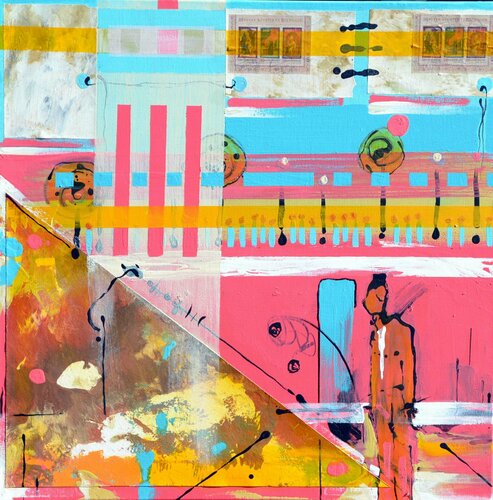 MAN WITH WHITE TIE van Joe LaMattina, Schilderij te koop op Singulart